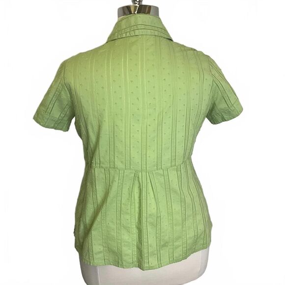 Coldwater Creek Women's Size 1X Plus Pale Green Shirt Sleeve Button Down Top - Picture 6 of 12
